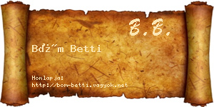 Böm Betti névjegykártya