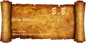 Böm Betti névjegykártya